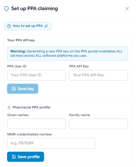 Set up PPA claiming prompt after saving an HMR report